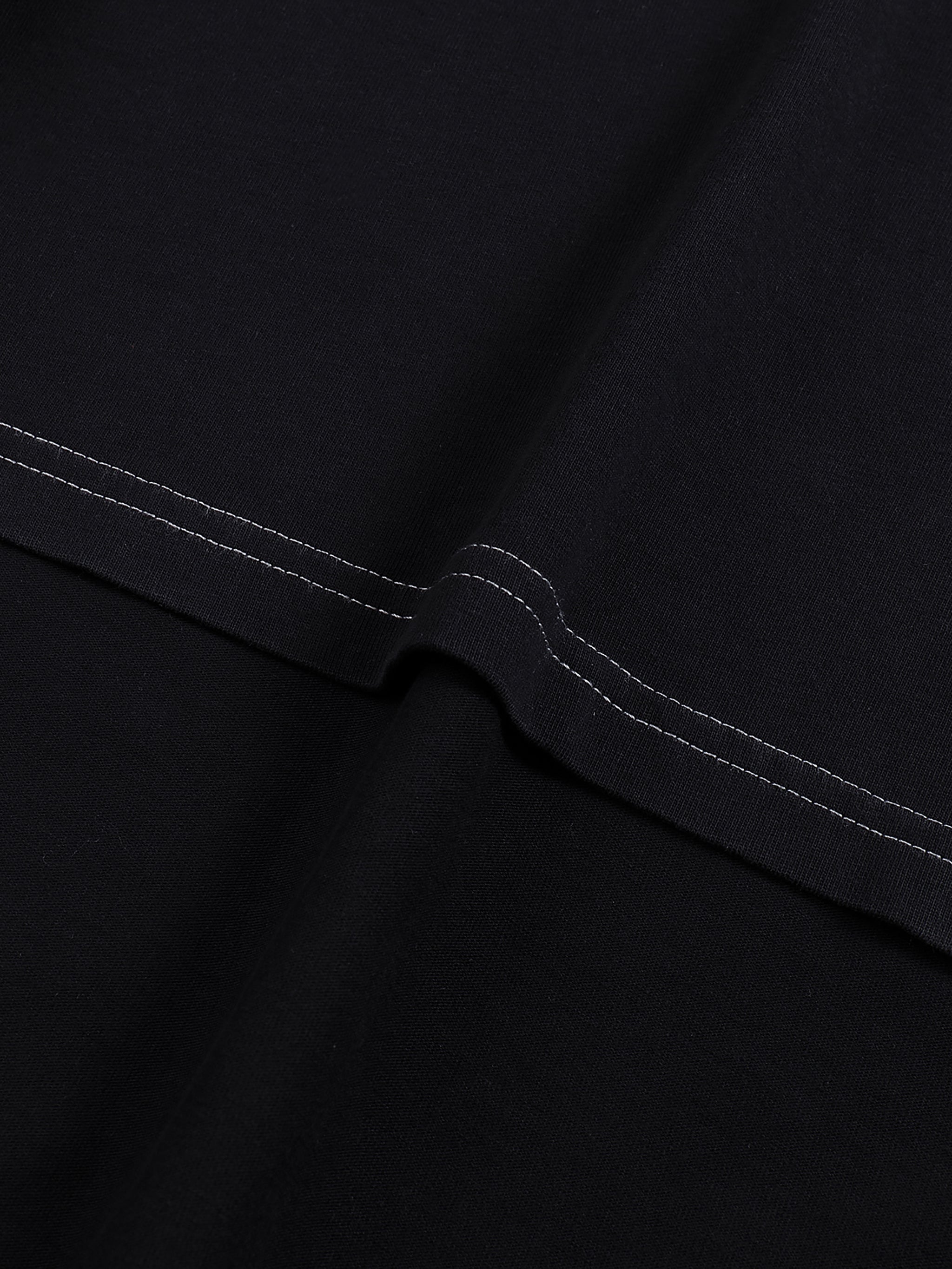 Streetwear Contrast-Stitched Cotton T-Shirt